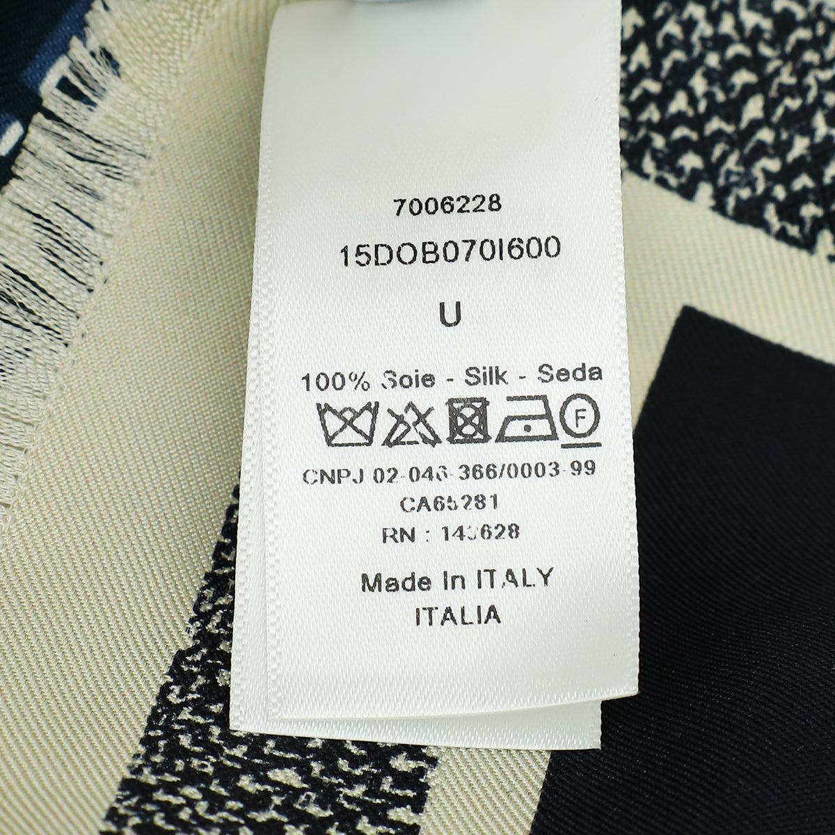 Christian Dior Bicolor Oblique Diortwin Square Silk 70 Scarf