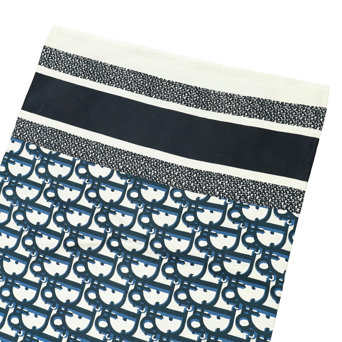 Christian Dior Bicolor Oblique Diortwin Square Silk 70 Scarf