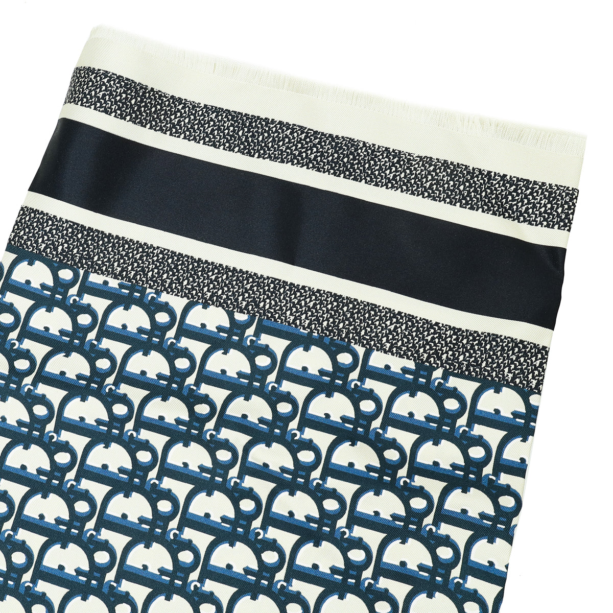 Christian Dior Bicolor Oblique Diortwin Square Silk 70 Scarf