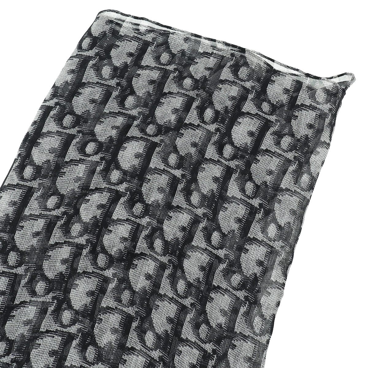 Christian Dior Black Oblique Print Silk Scarf-Christian Dior-THE CLOSET