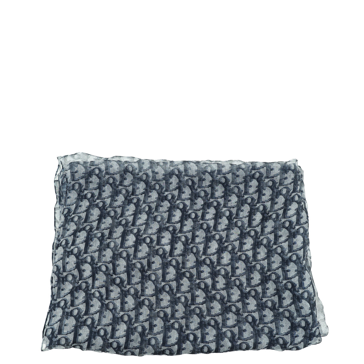 Christian Dior Navy Blue Oblique Print Silk Scarf-Christian Dior-THE CLOSET