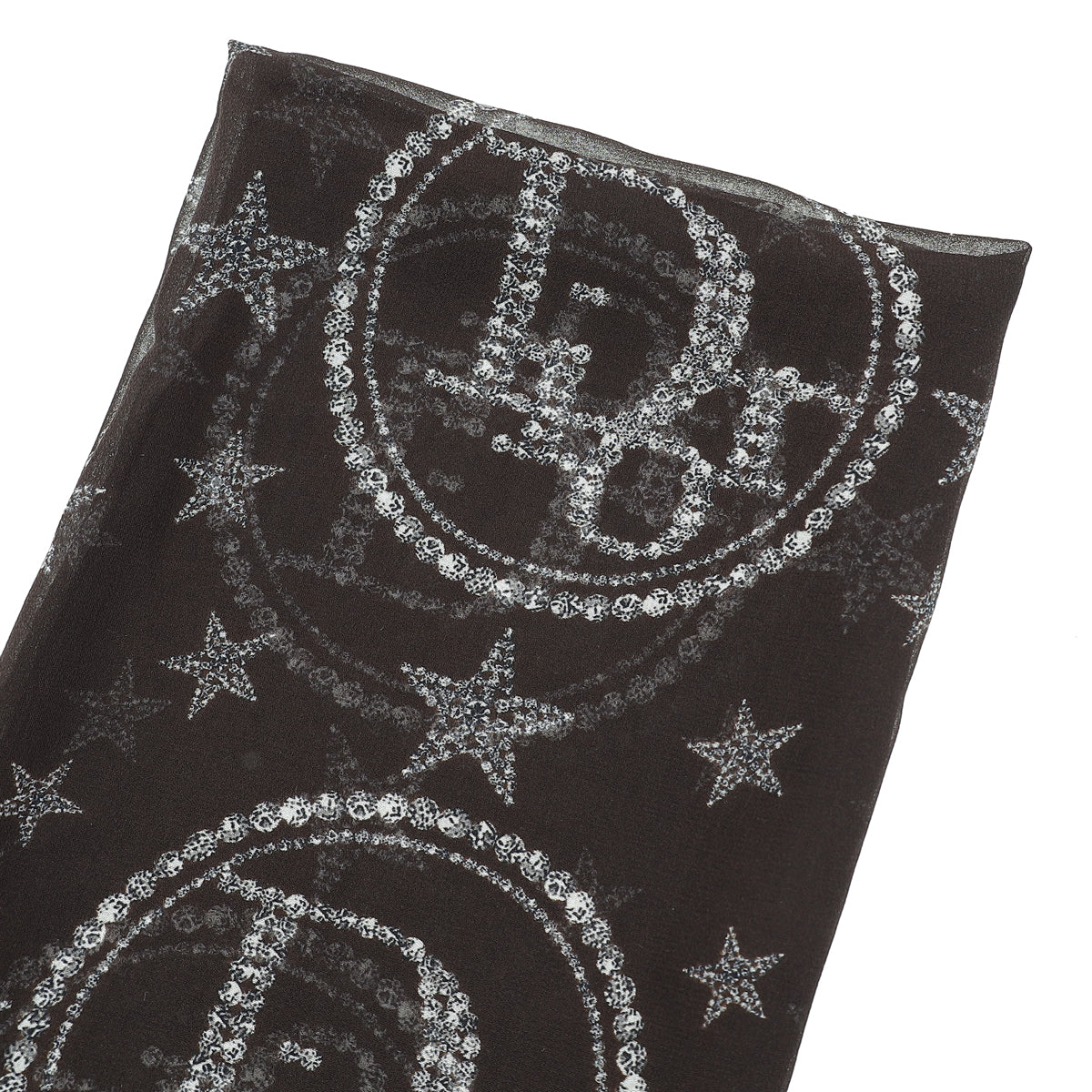 Christian Dior Chocolate Logo Star Print Silk Scarf