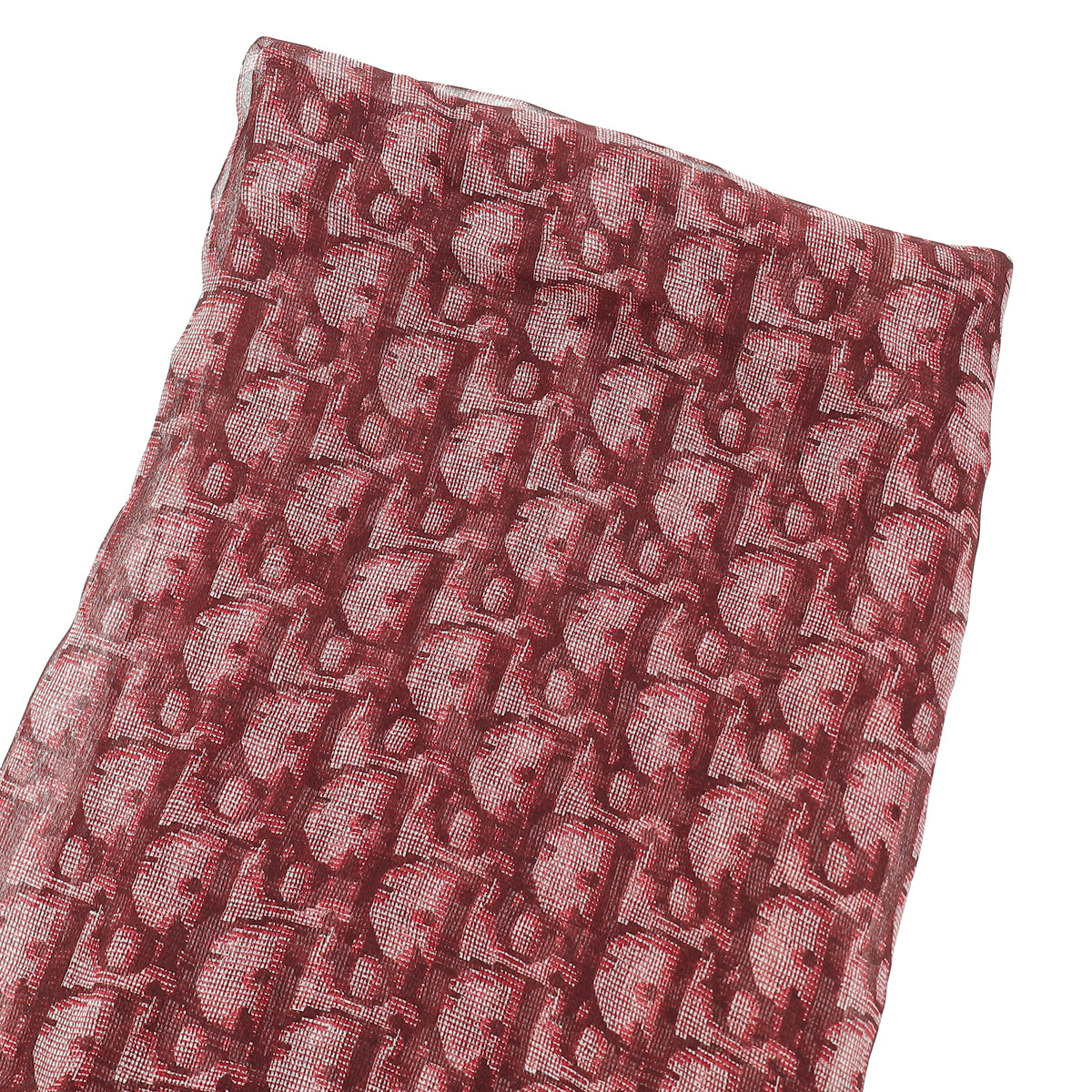 Christian Dior Burgundy Oblique Print Silk Scarf-Christian Dior-THE CLOSET