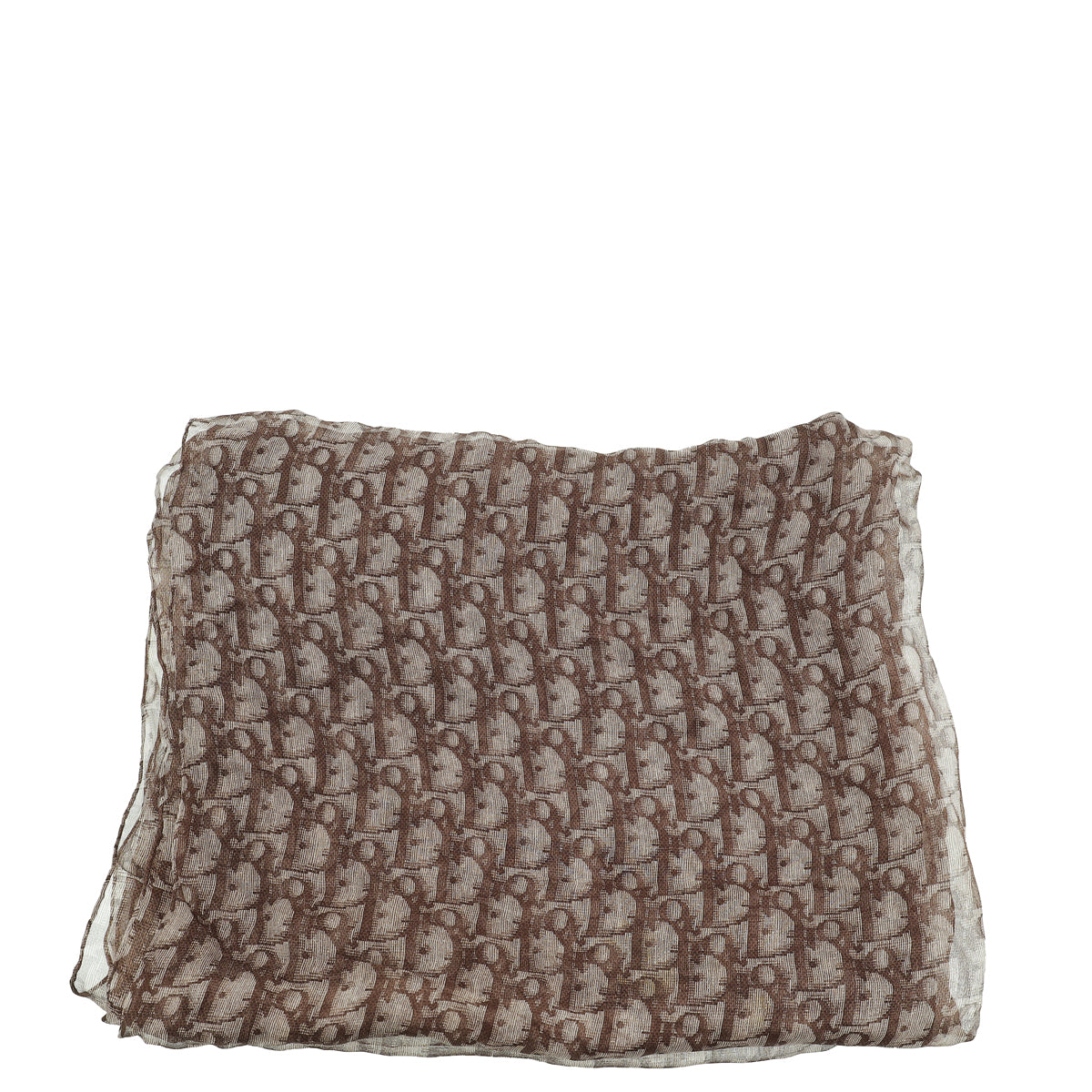 Christian Dior Brown Oblique Print Silk Scarf-Christian Dior-THE CLOSET