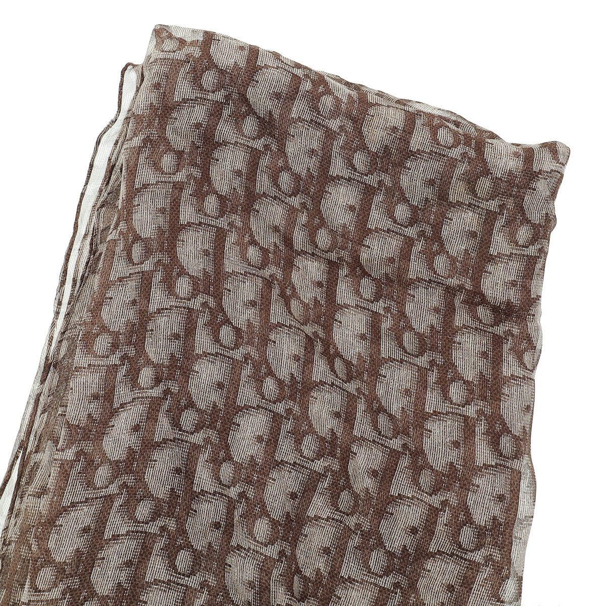 Christian Dior Brown Oblique Print Silk Scarf-Christian Dior-THE CLOSET