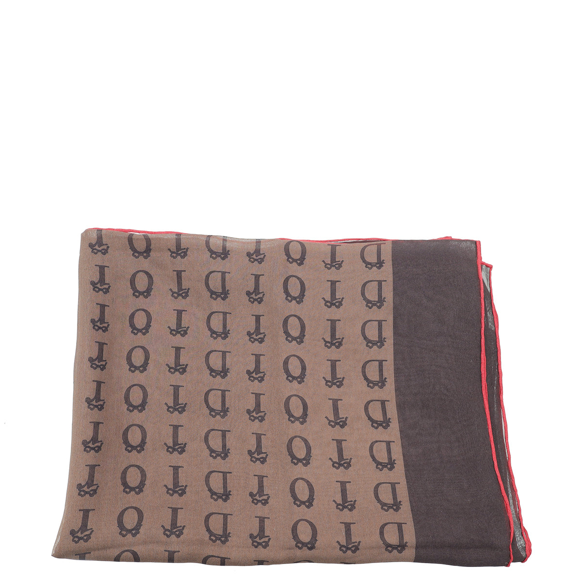 Christian Dior Brown Letter Print Silk Scarf-Christian Dior-THE CLOSET