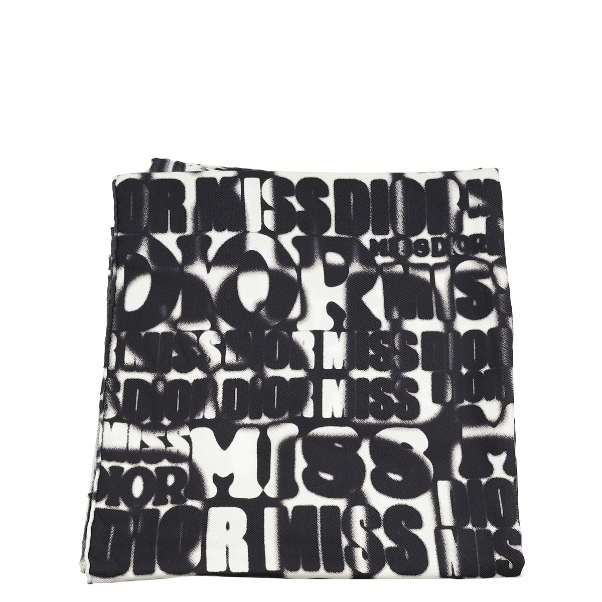 Christian Dior Bicolor Graphite Logo Print Silk Scarf-Christian Dior-THE CLOSET