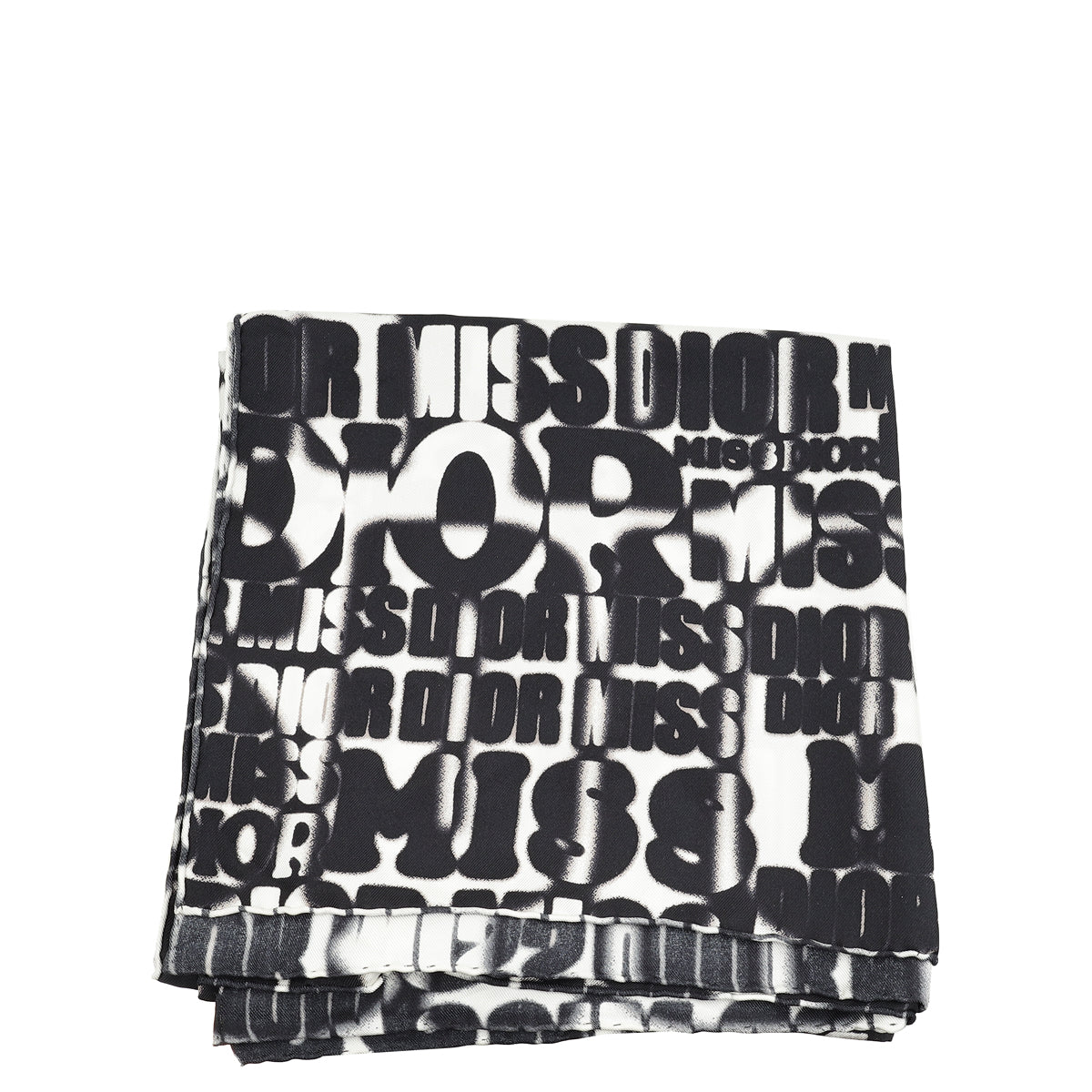 Christian Dior Bicolor Graphite Logo Print Silk Scarf-Christian Dior-THE CLOSET