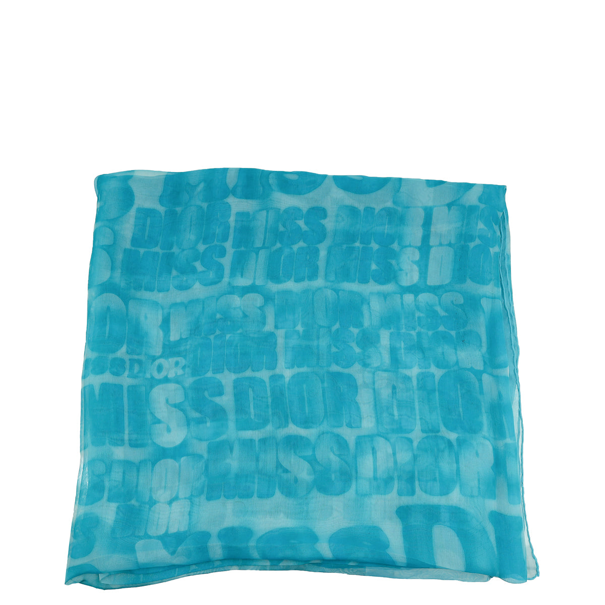 Christian Dior Turquoise Print Logo Silk Scarf-Christian Dior-THE CLOSET