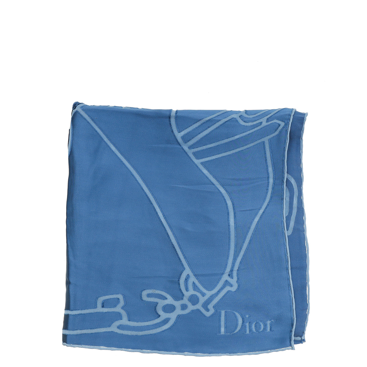 Christian Dior Navy Blue D Links Silk Scarf-Christian Dior-THE CLOSET