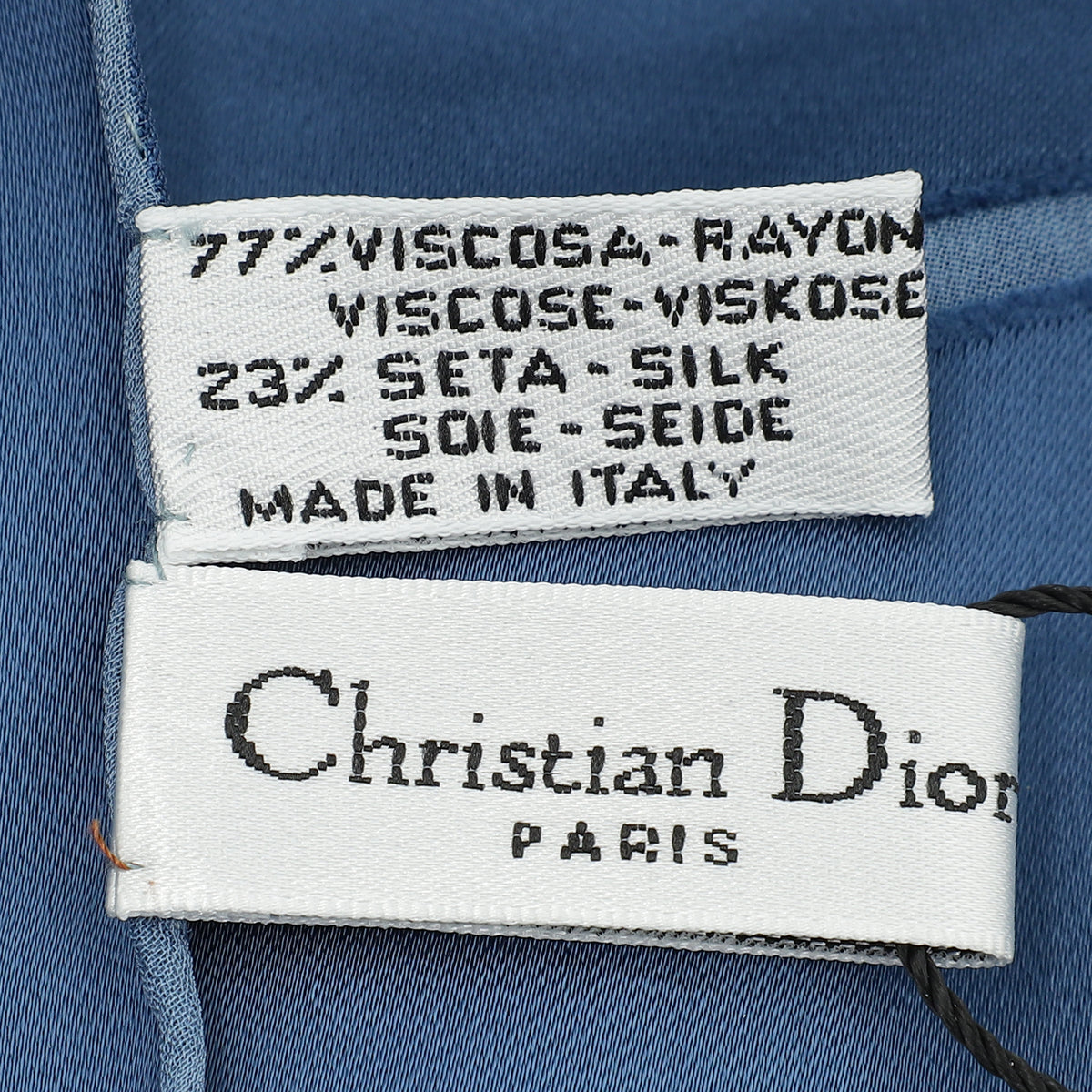 Christian Dior Navy Blue D Links Silk Scarf