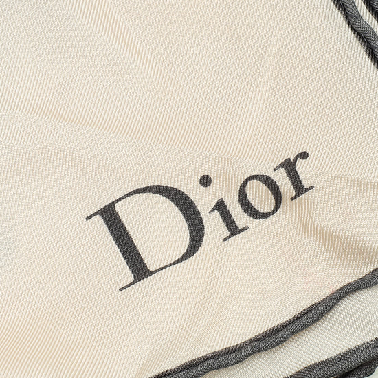 Christian Dior Bicolor Crystal Print Silk Square Scarf