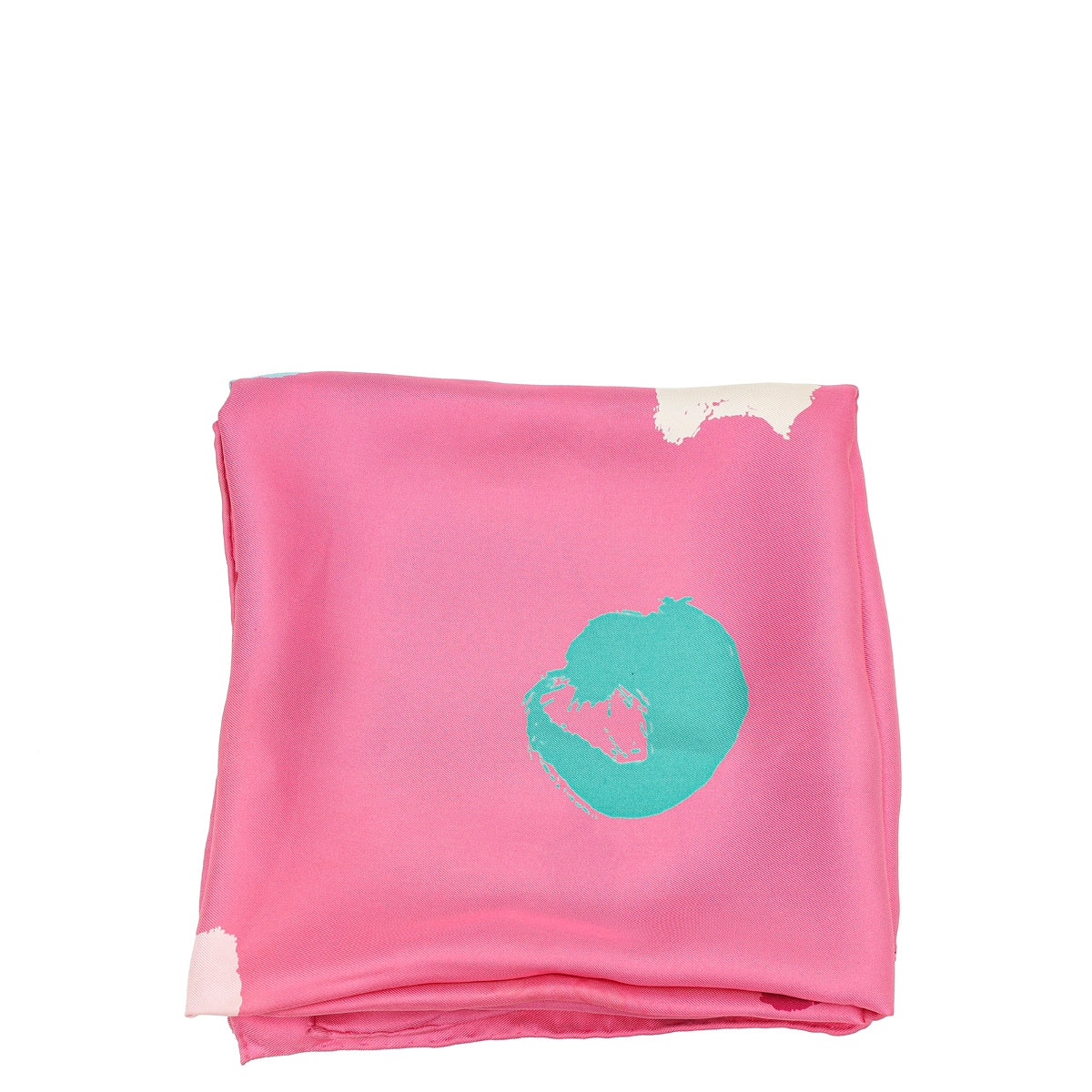 Christian Dior Pink Multicolor Print satin Square Silk Scarf-Christian Dior-THE CLOSET