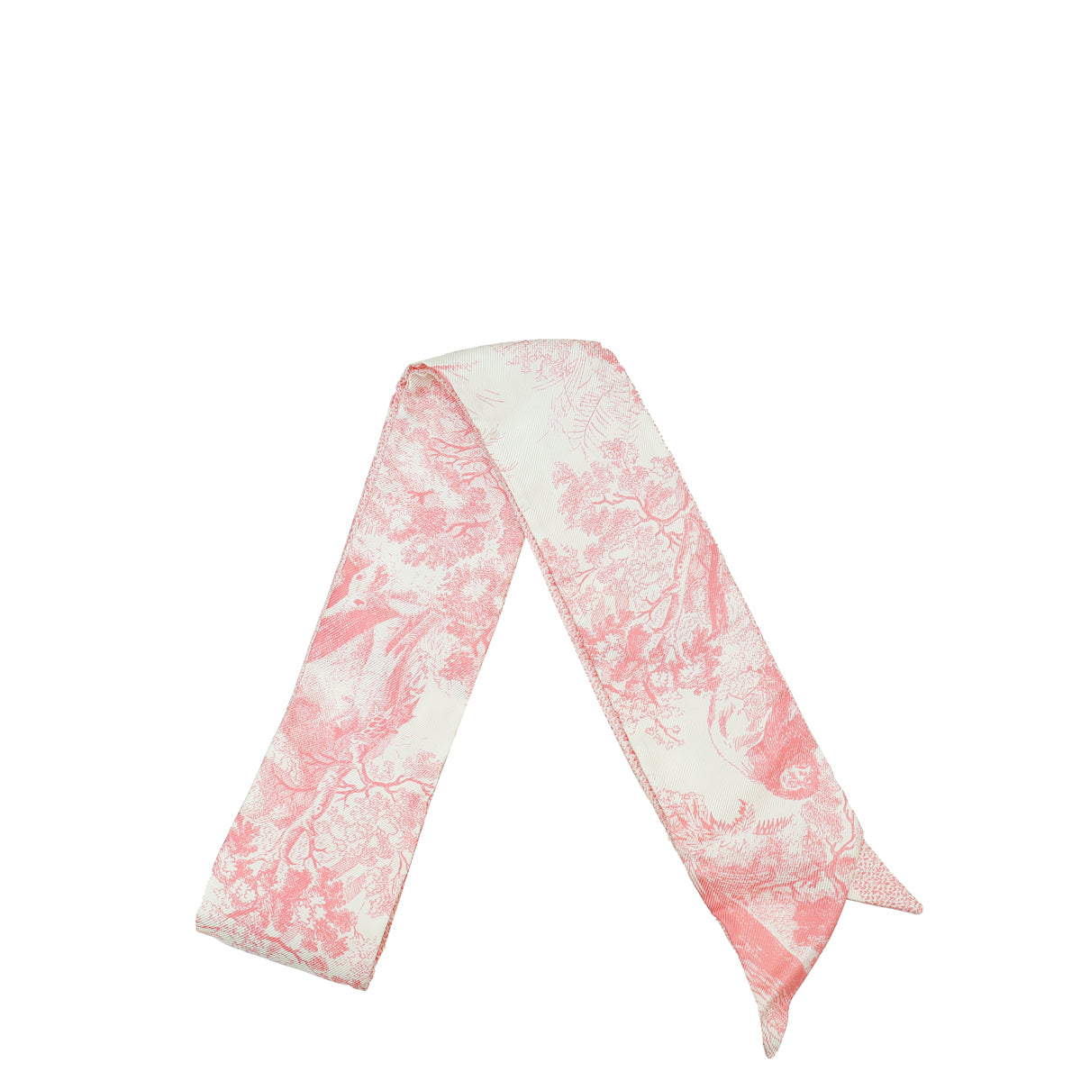 Christian Dior Bicolor Toile De Jouy Sauvage Mitzah Silk Twilly-Christian Dior-THE CLOSET