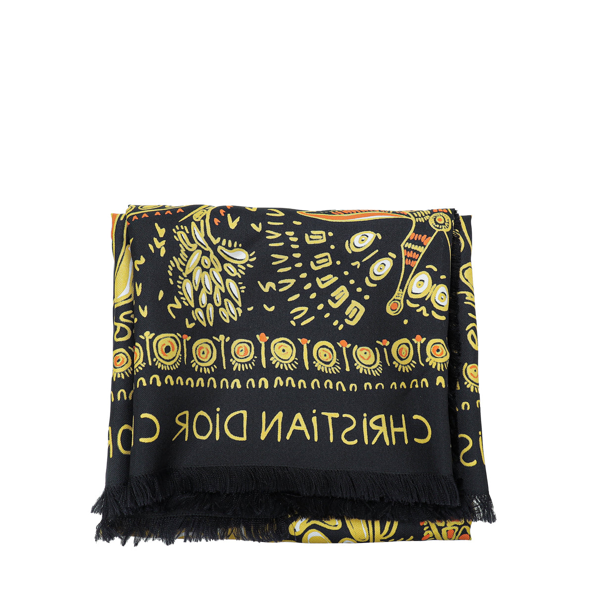Christian Dior Bicolor Silk Animals Lion Mitzah Square Scarf-Christian Dior-THE CLOSET