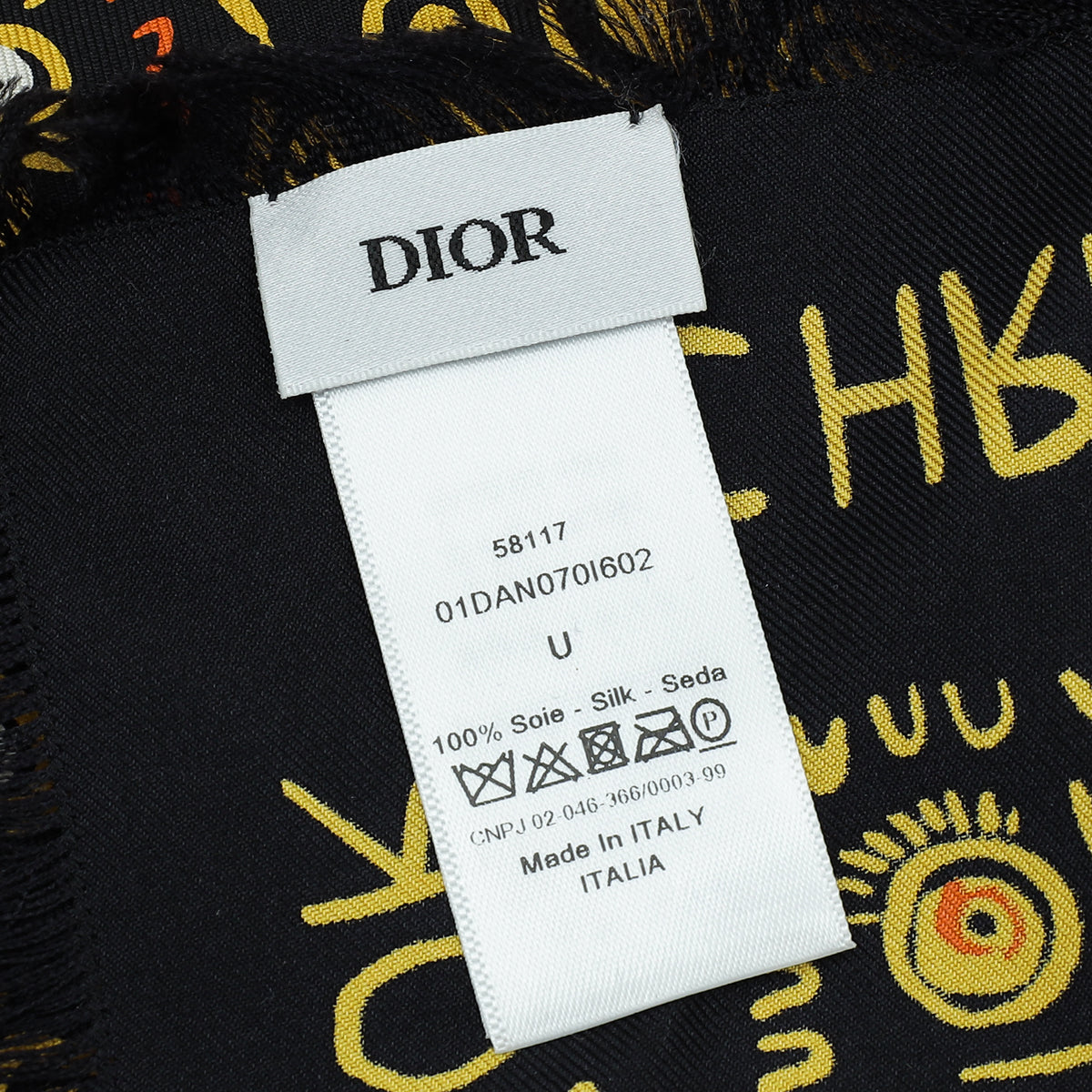 Christian Dior Bicolor Silk Animals Lion Mitzah Square Scarf