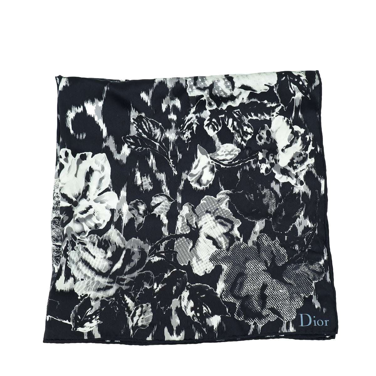Christian Dior Tricolo Floral Print Silk Square Scarf
