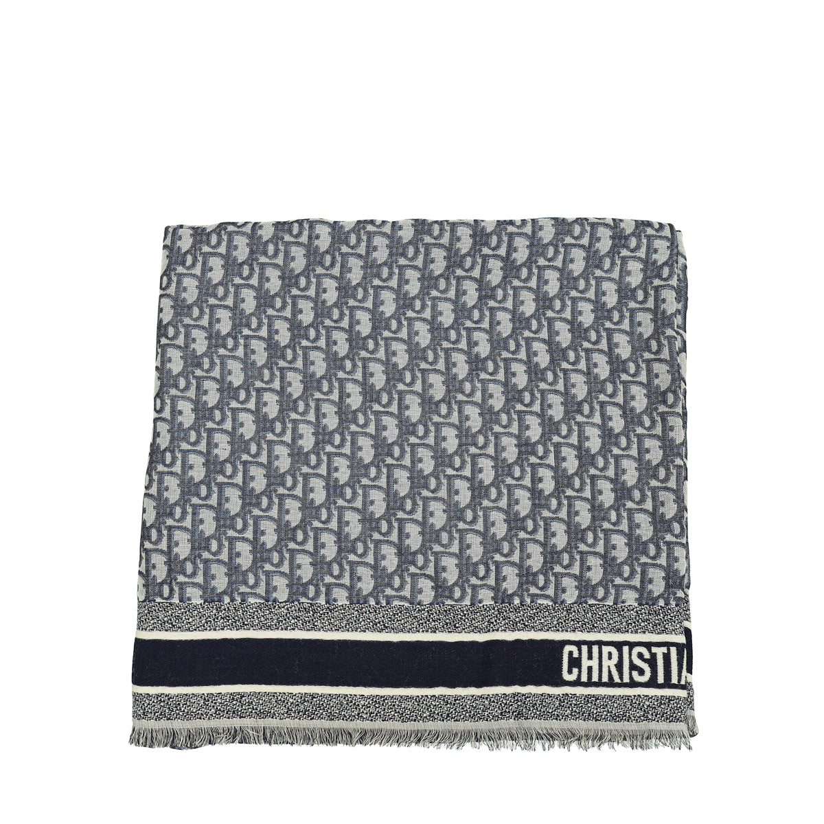Christian Dior Blue D-Oblique Shawl-Christian Dior-THE CLOSET