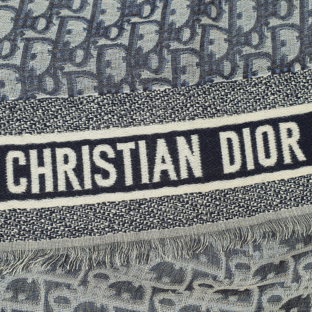 Christian Dior Blue D-Oblique Shawl