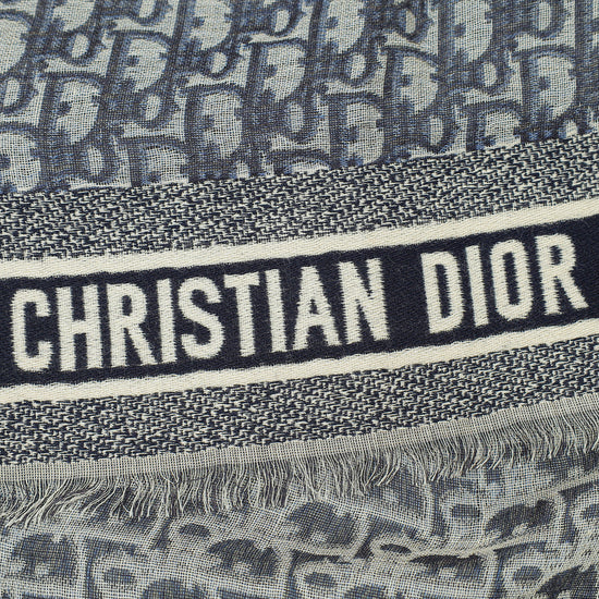 Christian Dior Blue D-Oblique Shawl