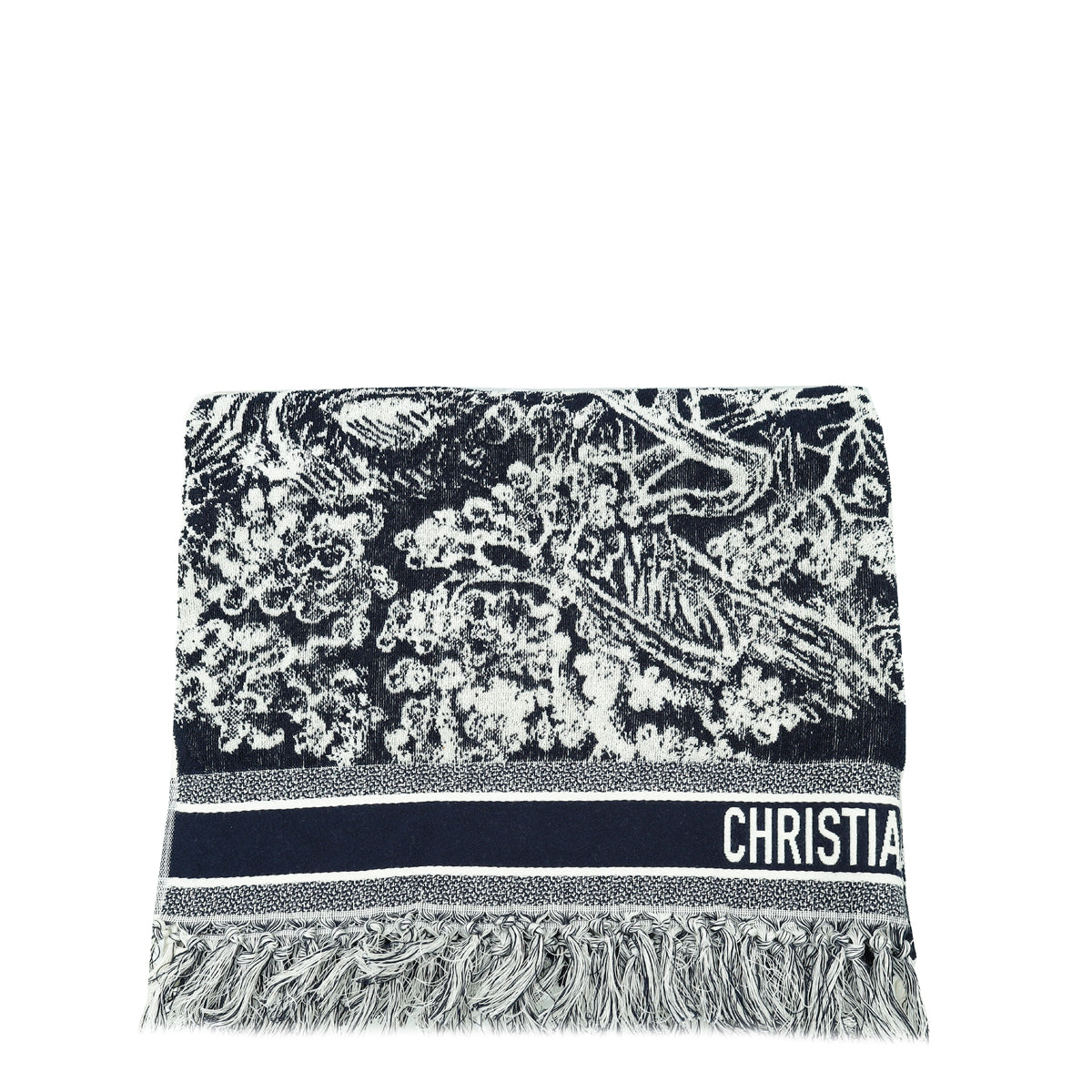 Christian Dior Wool Dioriviera Toile De Jouy Throw Towel-Christian Dior-THE CLOSET
