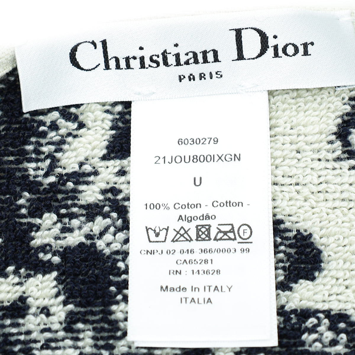 Christian Dior Wool Dioriviera Toile De Jouy Throw Towel