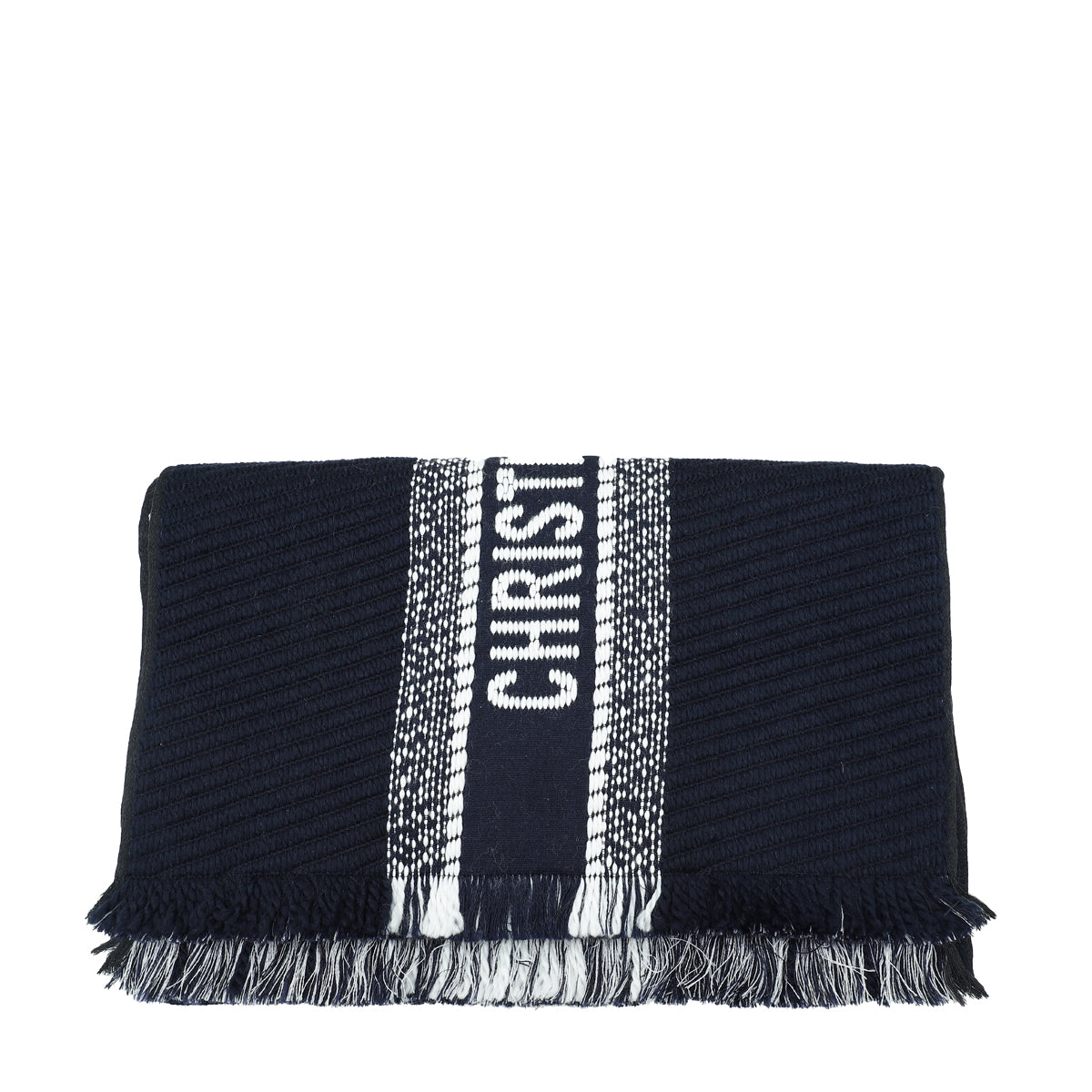 Christian Dior Bicolor Oblique University Reversible Wool Silk Scarf-Christian Dior-THE CLOSET