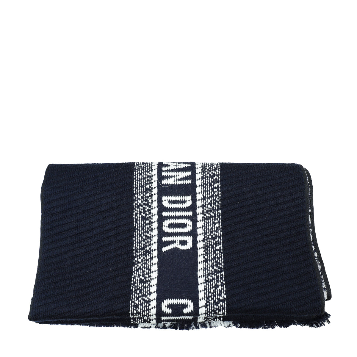 Christian Dior Bicolor Oblique University Reversible Wool Silk Scarf-Christian Dior-THE CLOSET