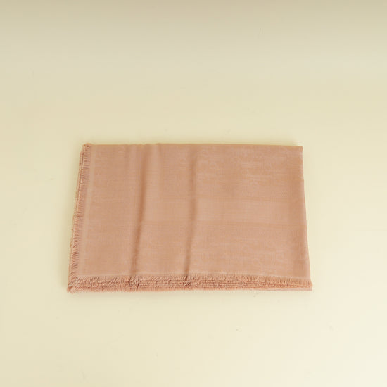 Christian Dior Rose De Vents Oblique Silk and Cashmere Shawl