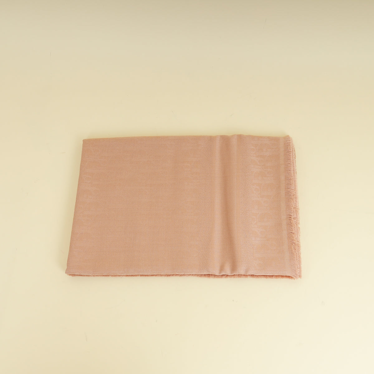 Christian Dior Rose De Vents Oblique Silk and Cashmere Shawl