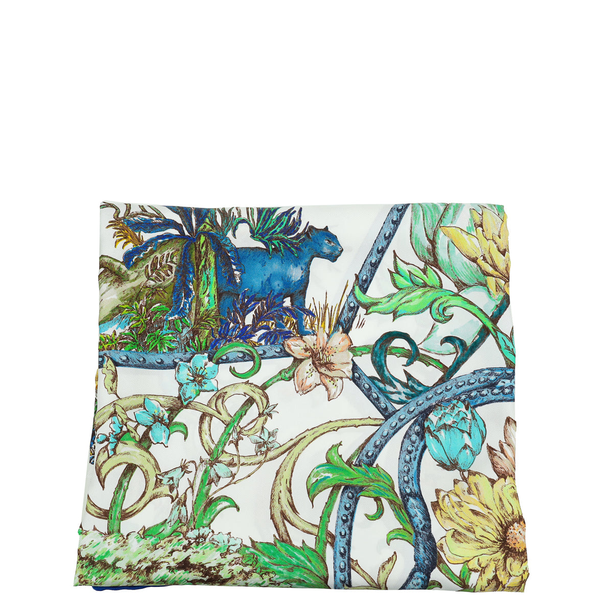 Christian Dior White Multicolor Etoile De Voyage Silk Scarf-Christian Dior-THE CLOSET