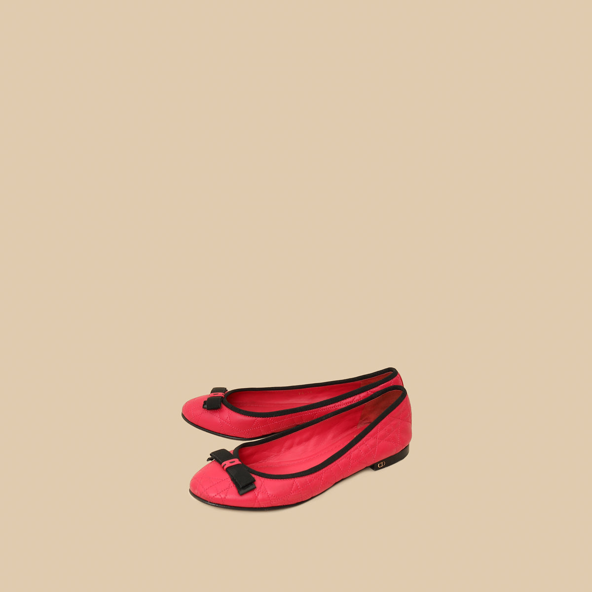 Christian Dior Bicolor Cannage Bow Ballet Flats 38-Christian Dior-THE CLOSET