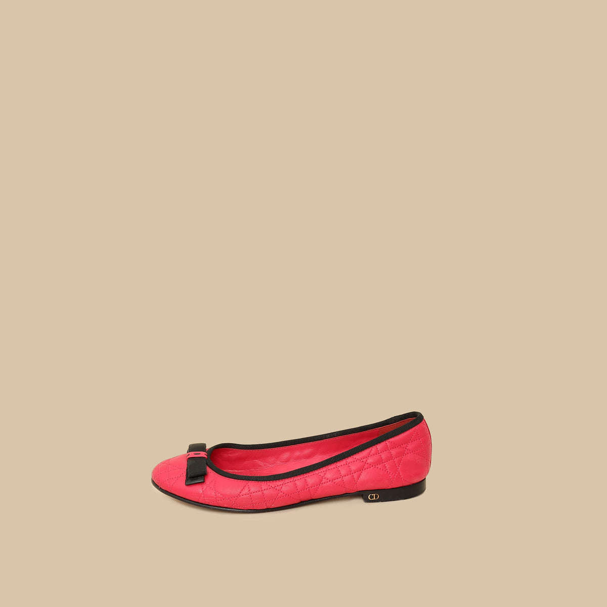 Christian Dior Bicolor Cannage Bow Ballet Flats 38-Christian Dior-THE CLOSET
