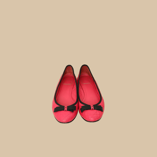 Christian Dior Bicolor Cannage Bow Ballet Flats 38-Christian Dior-THE CLOSET
