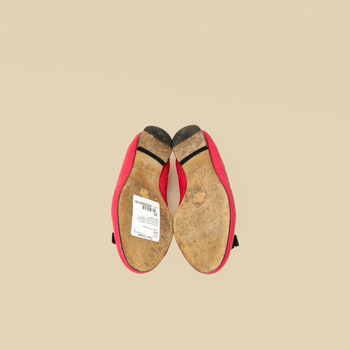 Christian Dior Bicolor Cannage Bow Ballet Flats 38-Christian Dior-THE CLOSET