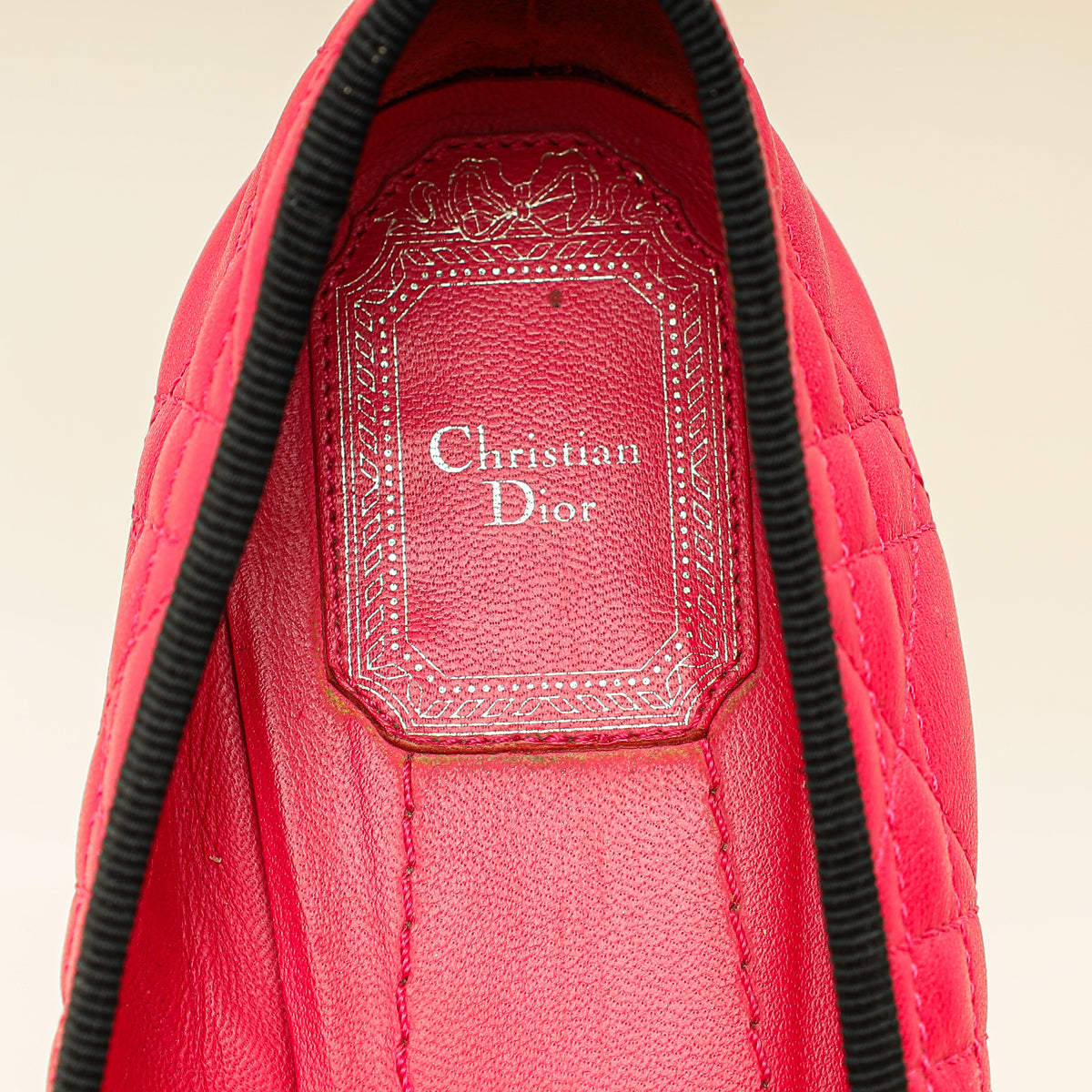 Christian Dior Bicolor Cannage Bow Ballet Flats 38-Christian Dior-THE CLOSET