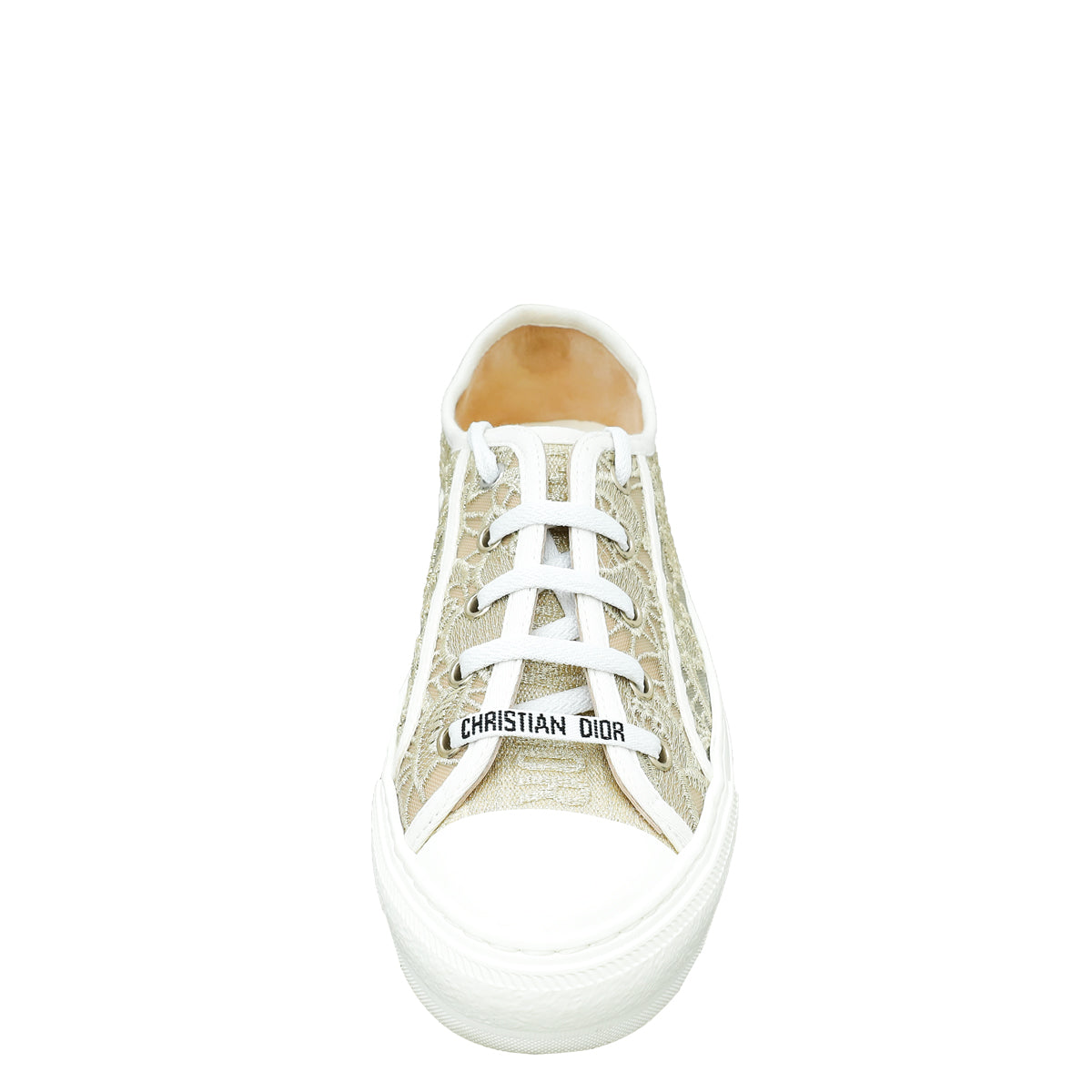Christian Dior Gold Walk'n'Dior Lace Embroidery With Macramé Effect Sneaker 37.5-Christian Dior-THE CLOSET
