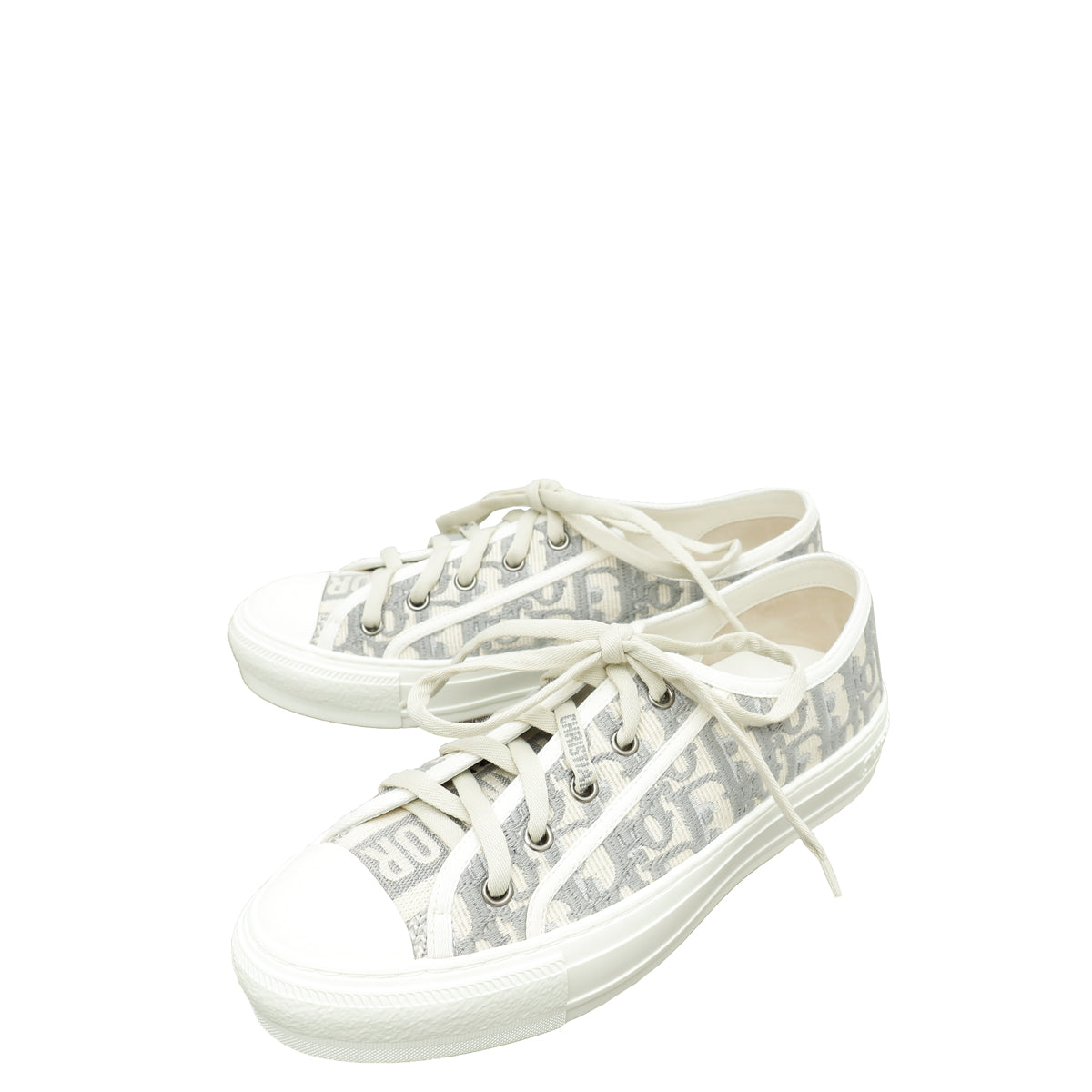 Christian Dior Grey Oblique Walk'N'Dior Low Top Sneakers 37