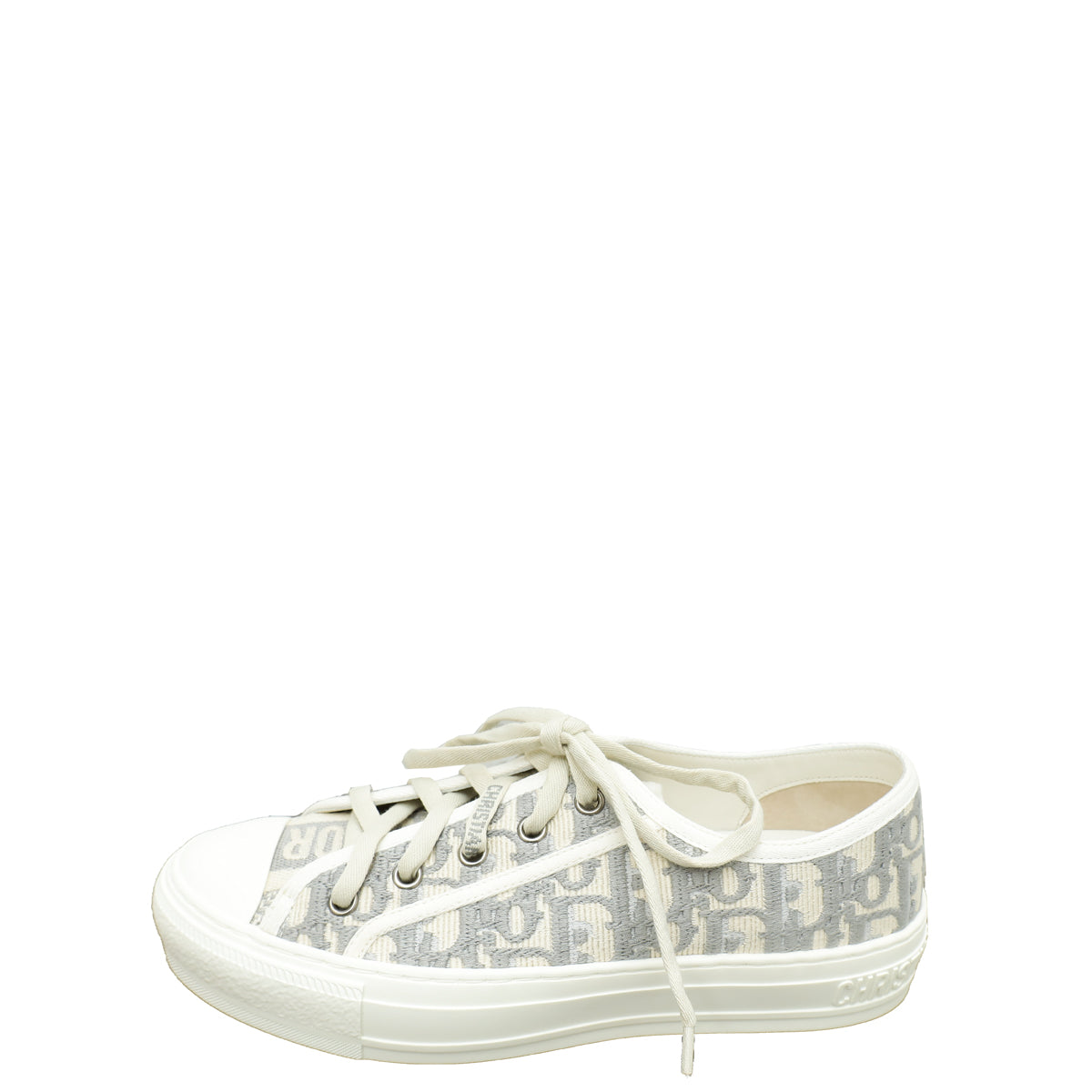 Christian Dior Grey Oblique Walk'N'Dior Low Top Sneakers 37