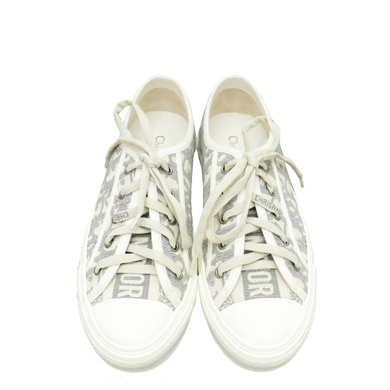 Christian Dior Grey Oblique Walk'N'Dior Low Top Sneakers 37