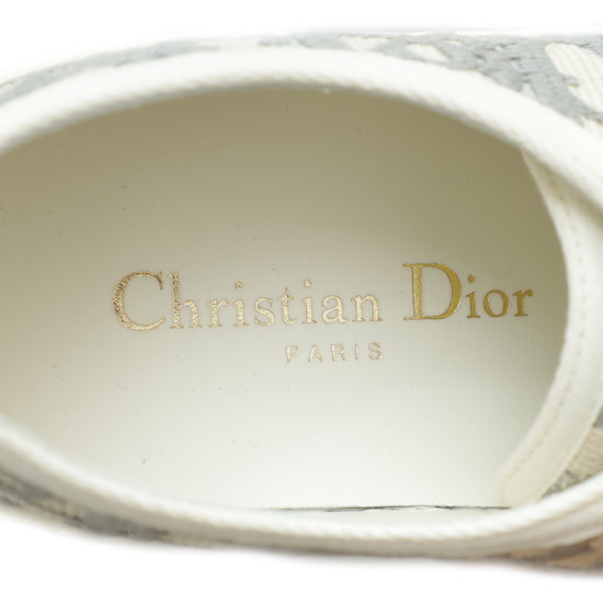 Christian Dior Grey Oblique Walk'N'Dior Low Top Sneakers 37