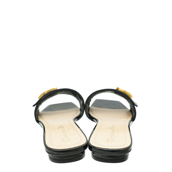 Christian Dior Black C'est Dior Flat Slide Sandal 36.5
