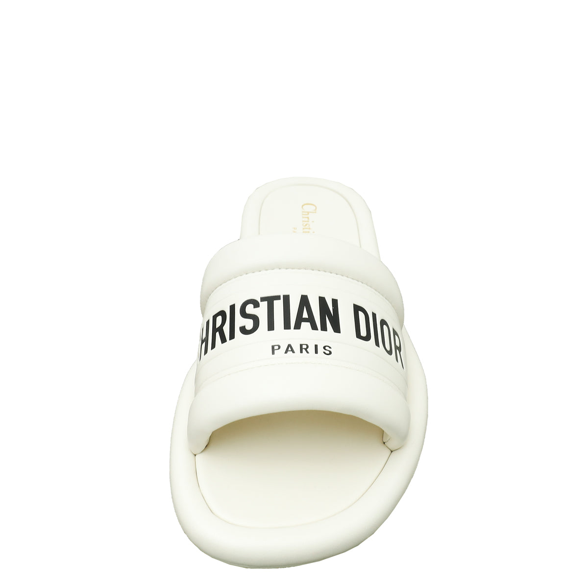 Christian Dior Off White Every-D Embossed Flat Mules 37-Christian Dior-THE CLOSET