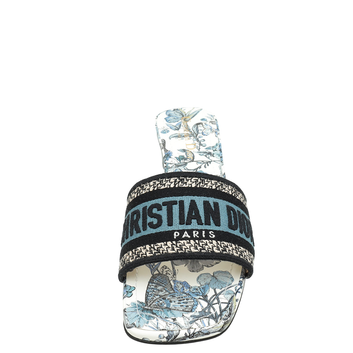 Christian Dior Multicolor Dway Butterfly Embroidered Heeled Slide Mules 38-Christian Dior-THE CLOSET