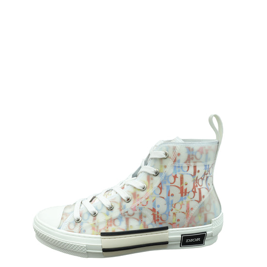 Christian Dior White Multicolor B23 High Top Sneaker 40