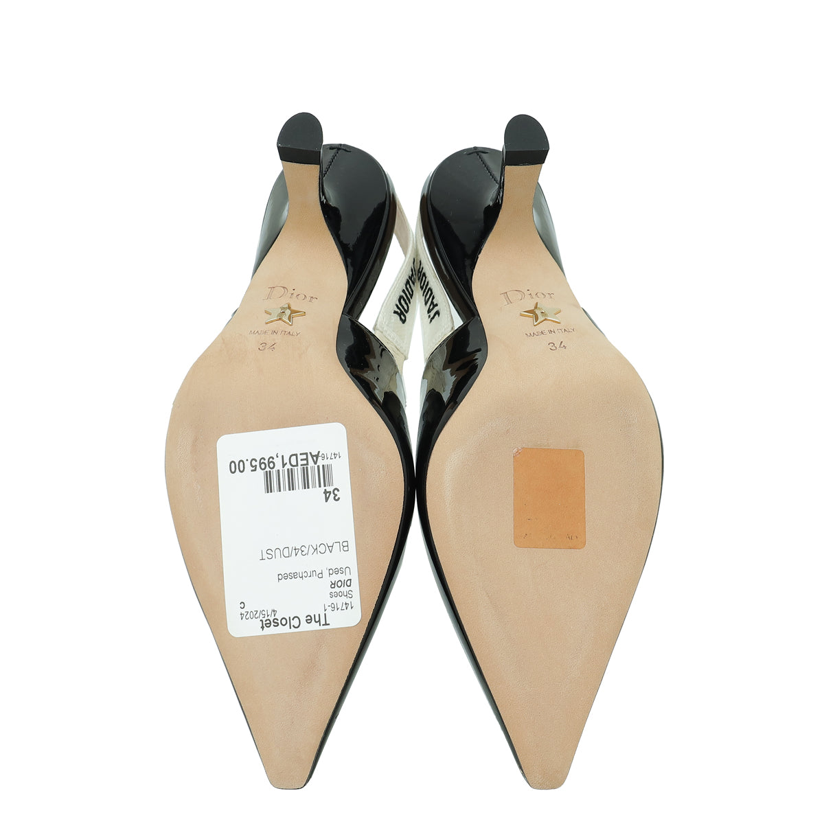 Christian Dior Black J'adior Slingback Pump 34 – THE CLOSET