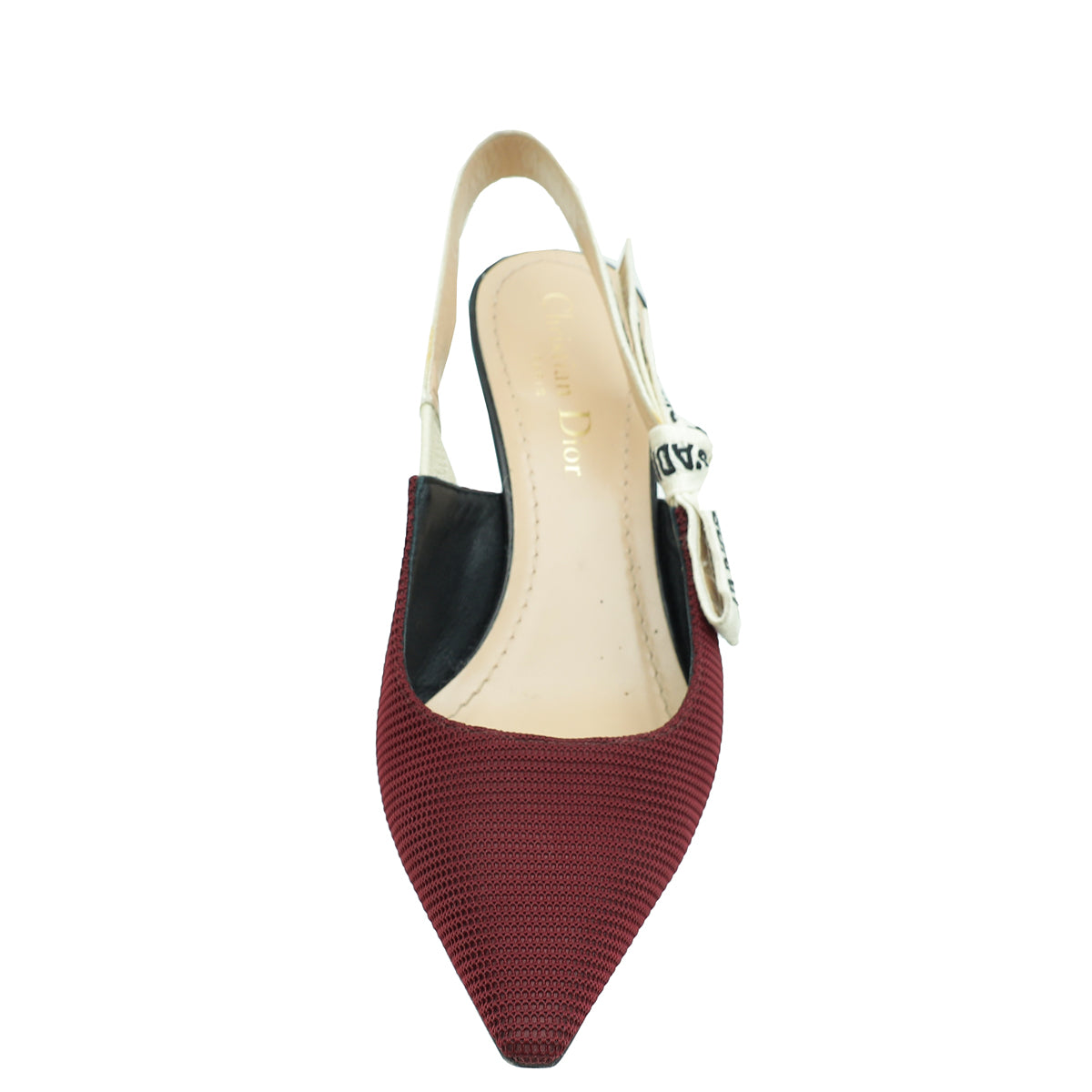 Christian Dior Burgundy J'adior Mesh Slingback Pump 35.5-Christian Dior-THE CLOSET