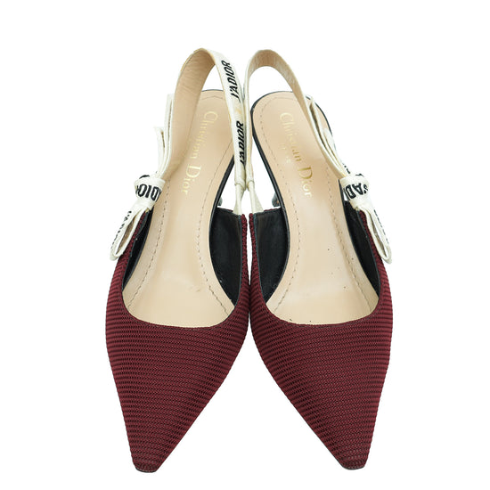 Christian Dior Burgundy J'adior Mesh Slingback Pump 35.5