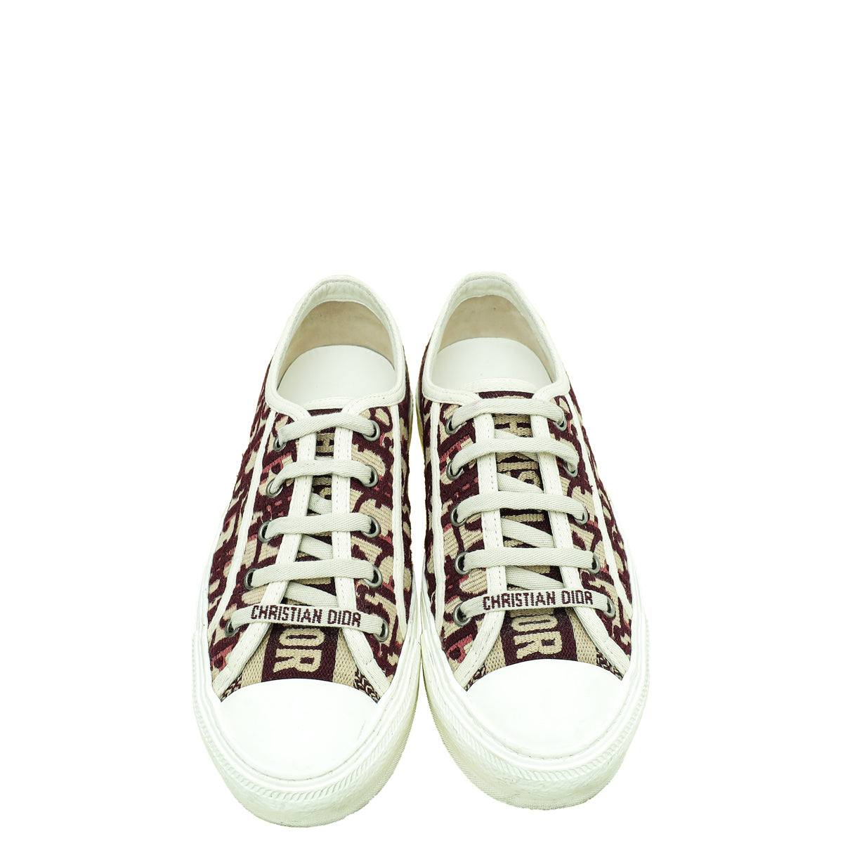 Christian Dior Burgundy Oblique Walk'N'Dior Low Top Sneakers