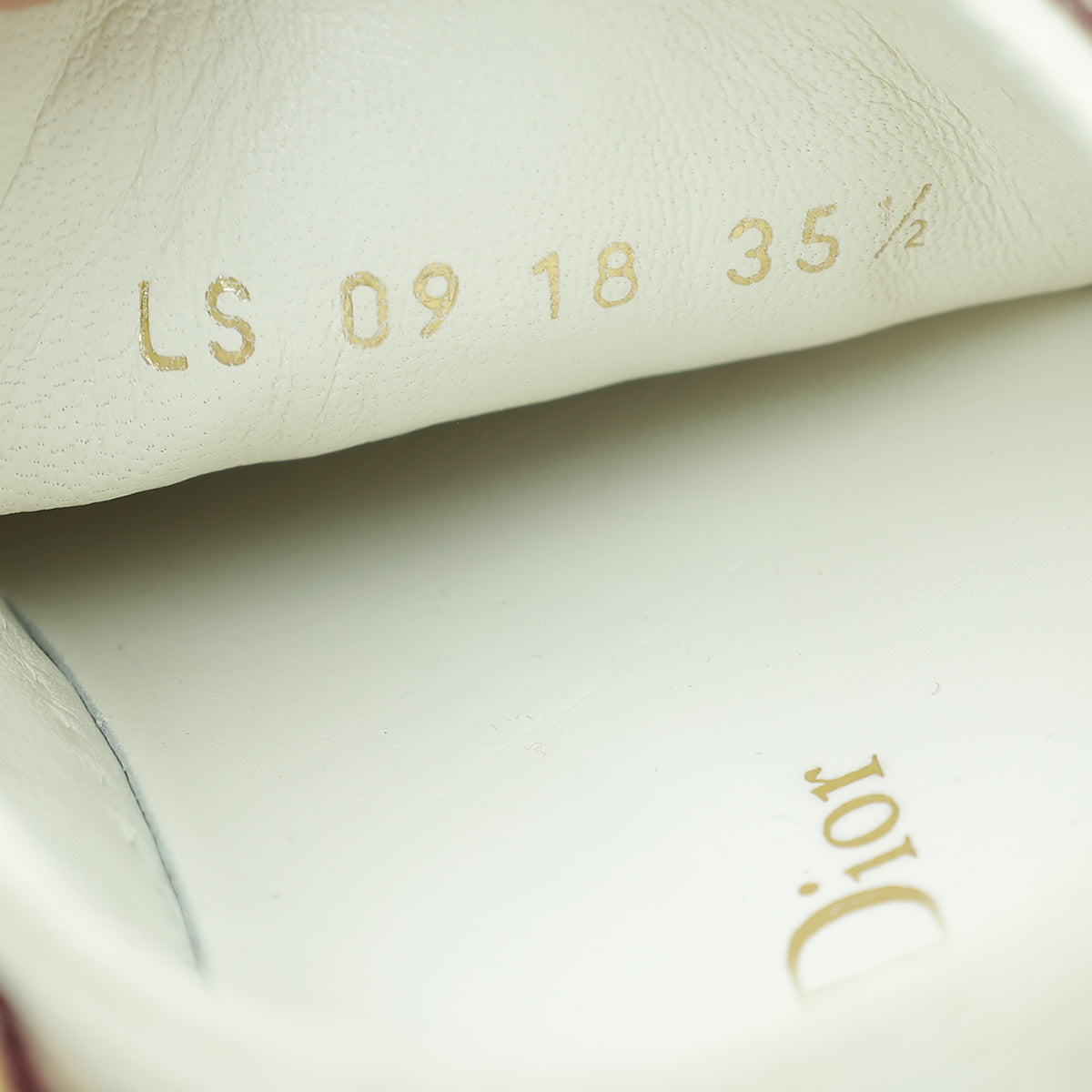 Christian Dior Burgundy Oblique Walk'N'Dior Low Top Sneakers 35.5